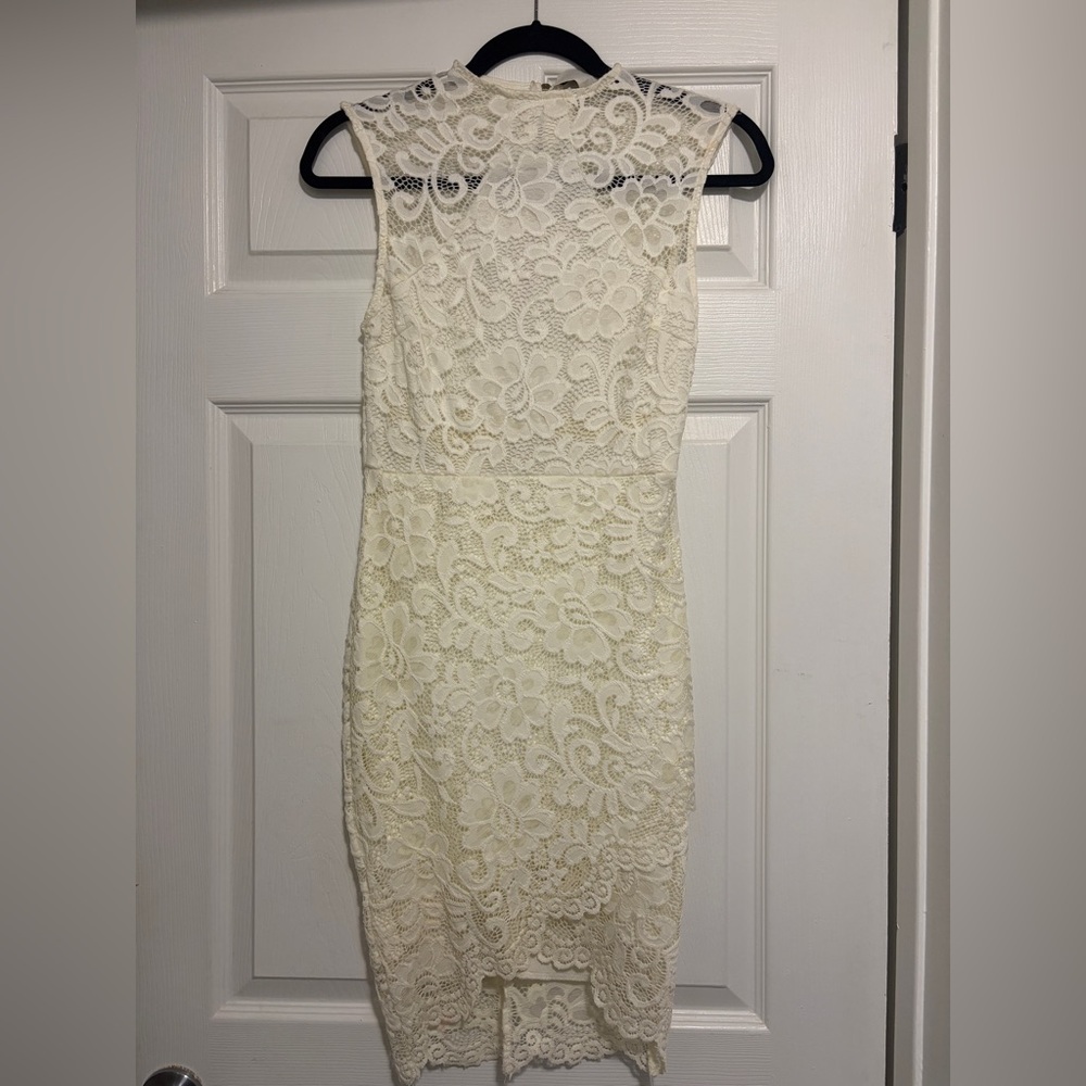 Windsor Floral Lace Mini Dress - White
